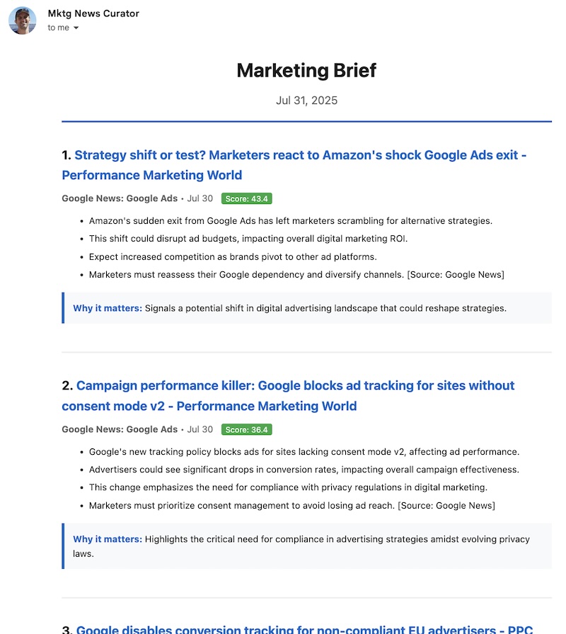 Feedslasher email digest